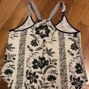 Lucky Brand cream and black floral tank