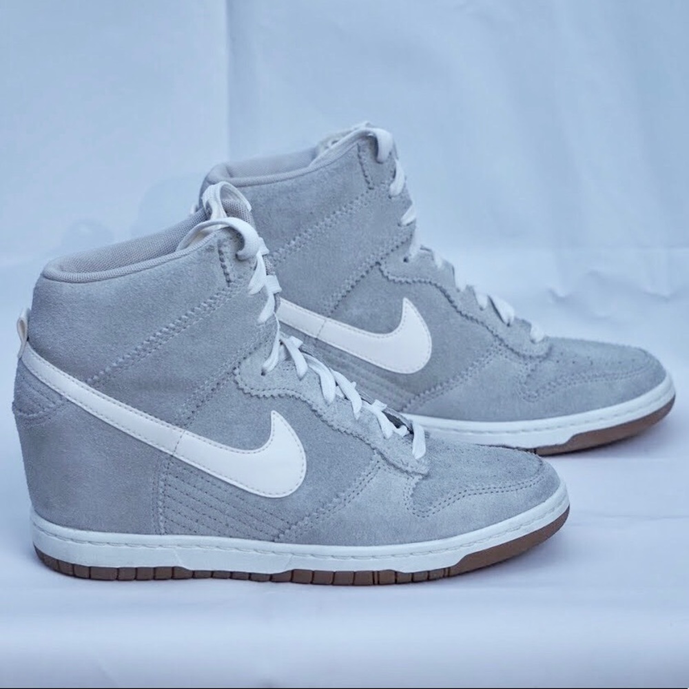 💎 Nike Dunk Sky Suede Grey Wedge Sneakers
