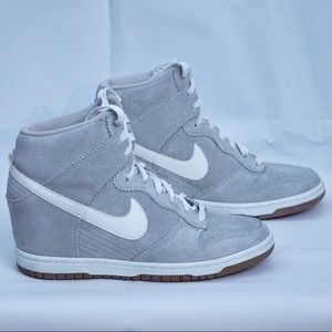 💎 Nike Dunk Sky Suede Grey Wedge Sneakers