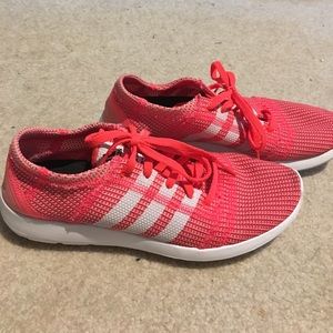 Hot pink adidas sneakers