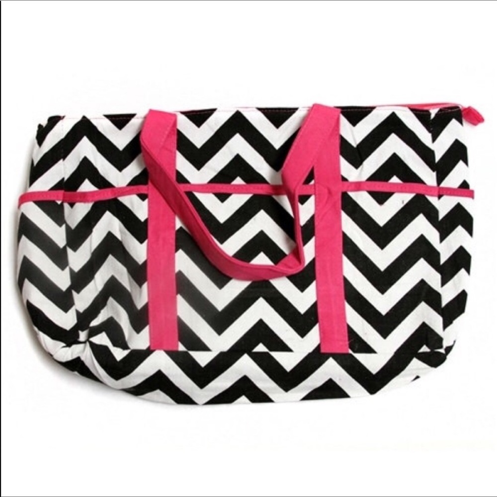 Pink/Black Chevron Baby Bag!