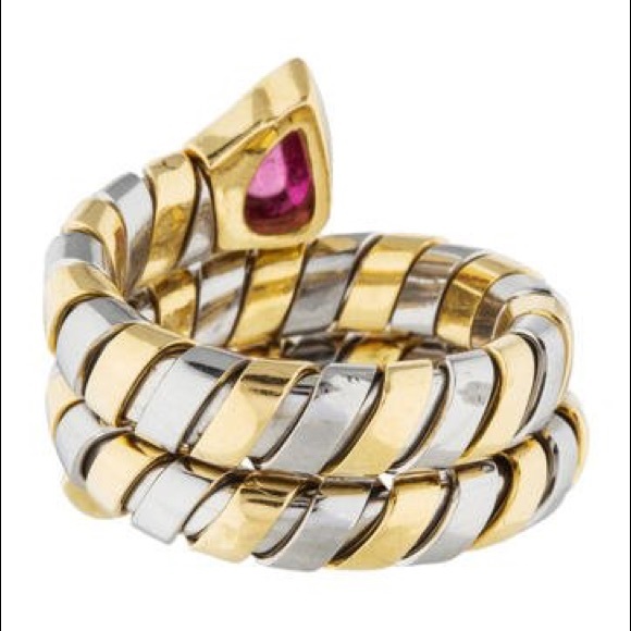 BVLGARI TOURMALINE SERPENTI TUBOGAS WRAP RING - Picture 2 of 3