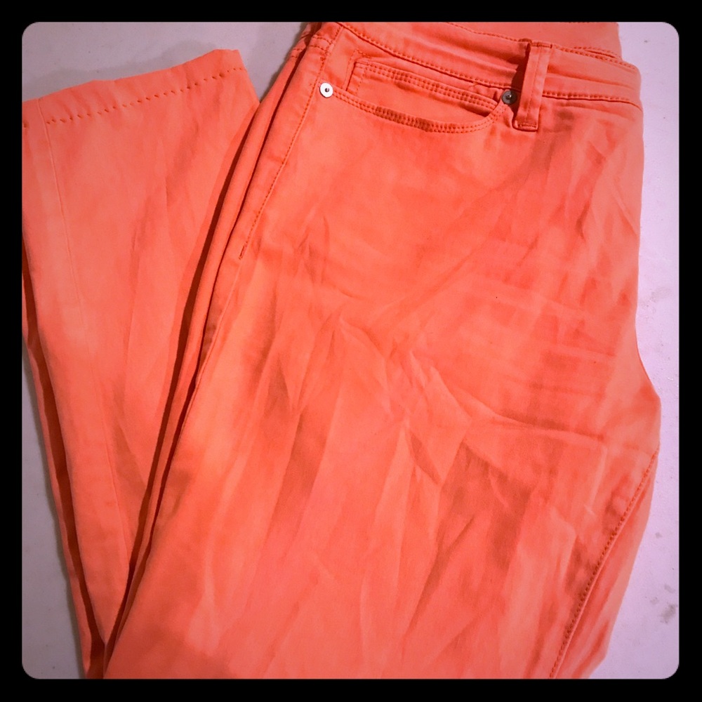 Peach skinny jeans!