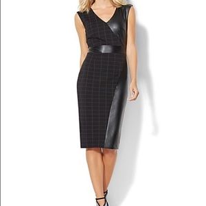 Faux leather panel dress 👗 New York and company