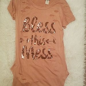 Distressed rose shirt