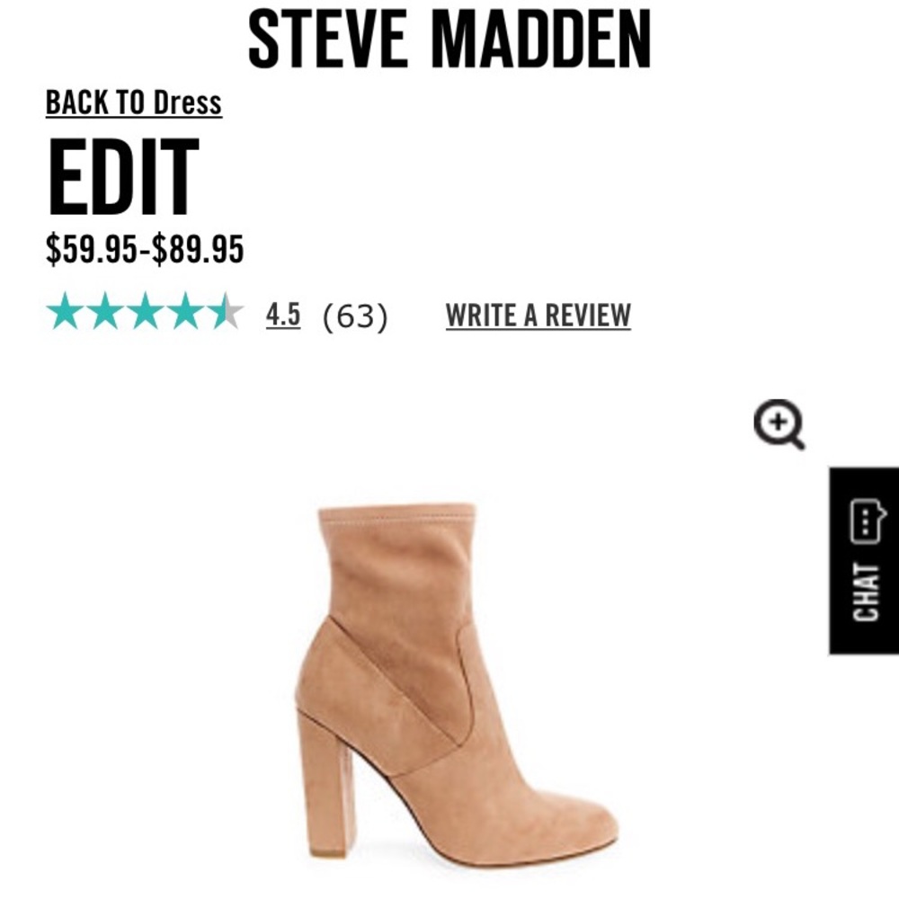 Steve Madden "Edit" booties in Camel