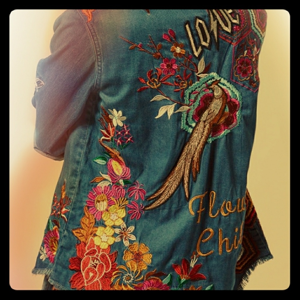 ❌Sold Elsewhere❌ SPELL FLOWER CHILD DENIM SHIRT M