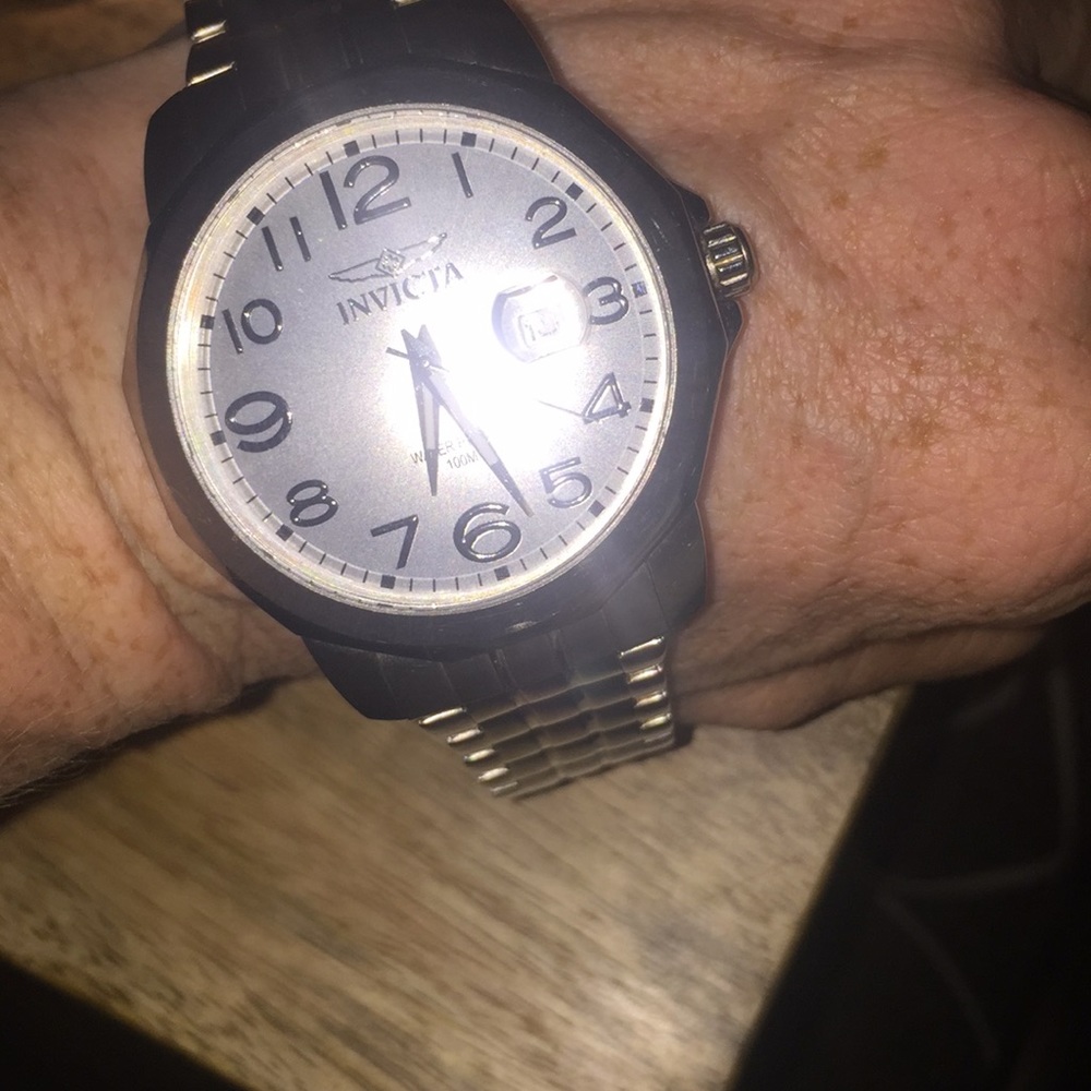 Men's chrome watch.