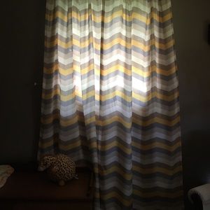 Set of 4 Multi-colored chevron curtains