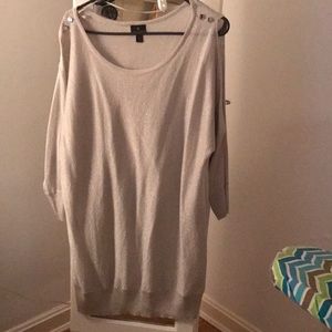 Worthington Silver Shimmer Slit Arm Sweater