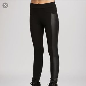 Black faux leather leggings