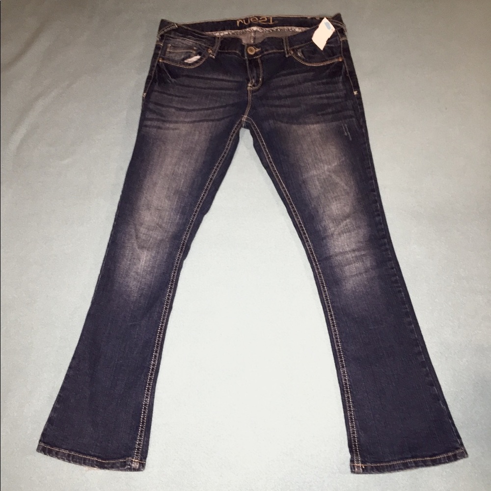 Dark Wash Low-Rise Slim Boot Jeans