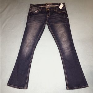 Dark Wash Low-Rise Slim Boot Jeans