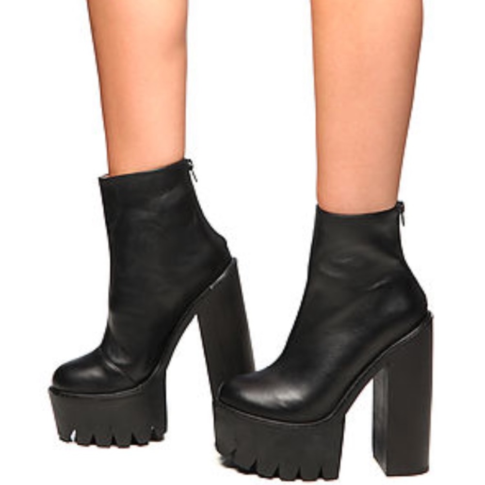 Jeffrey Campbell "Mulder" black platform boots
