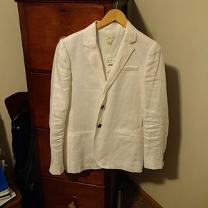 White linen J. Crew jacket
