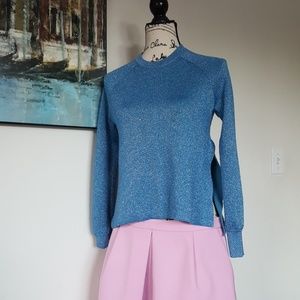 J. Crew sparkly pink aqua poncho - sweater