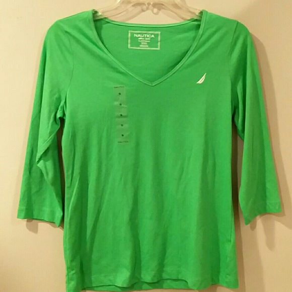 Nautica Womens S Green Sleepwear PJ Top - Picture 1 of 5
