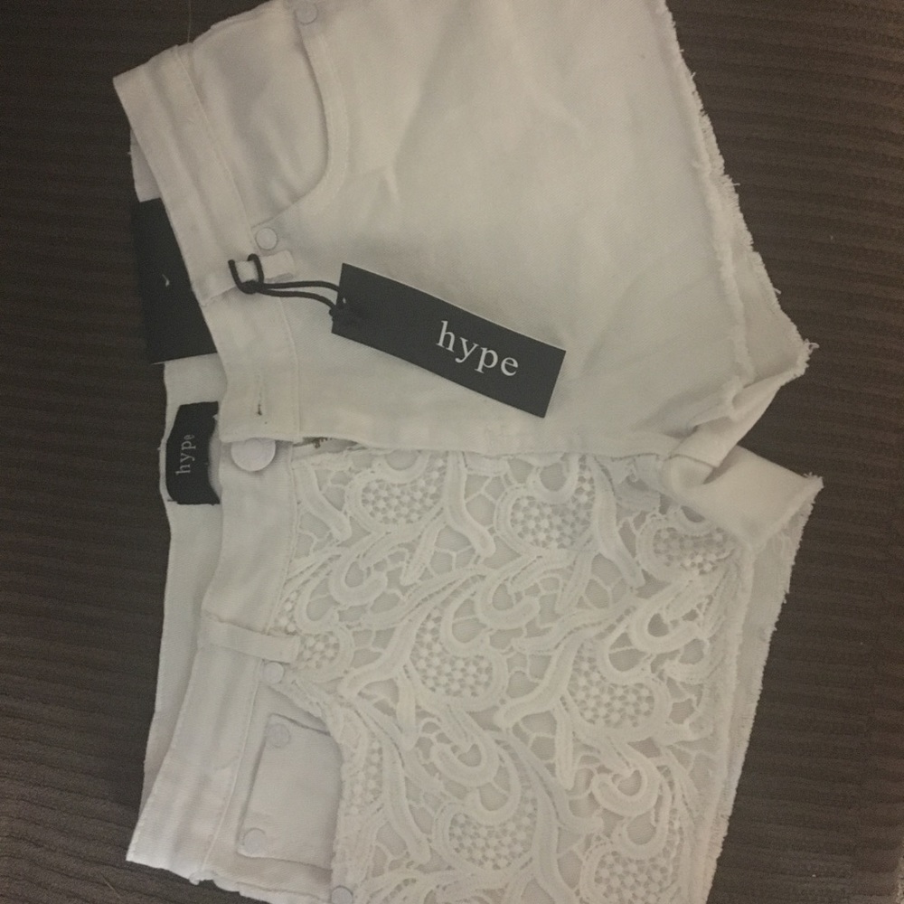 Hype cut off white shorts. Never worn.