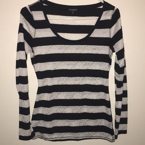 Black and white striped top from Express