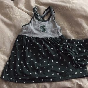 Toddler girl's 2 piece Michigan State dress