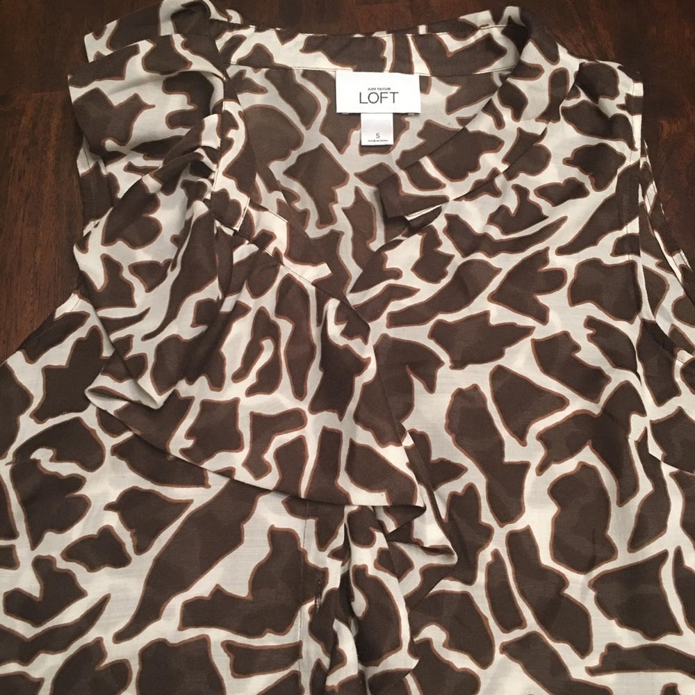 Ann Taylor LOFT Giraffe Print Blouse