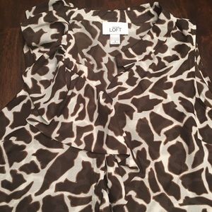 Ann Taylor LOFT Giraffe Print Blouse
