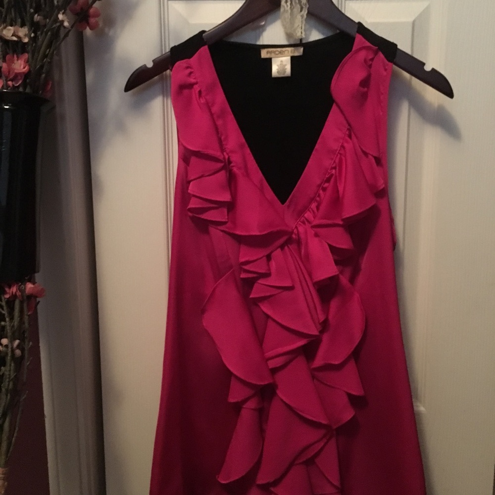 Arden B: pink silk blouse