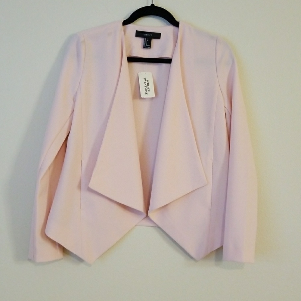 Forever 21 light pink waterfall blazer