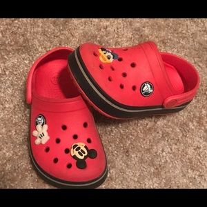 Kids crocs with Disney buttons