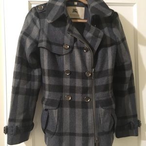 Plaid Wool Burberry Peacoat