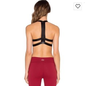 Beyond Yoga Cut-Out Bra in Garnet Red