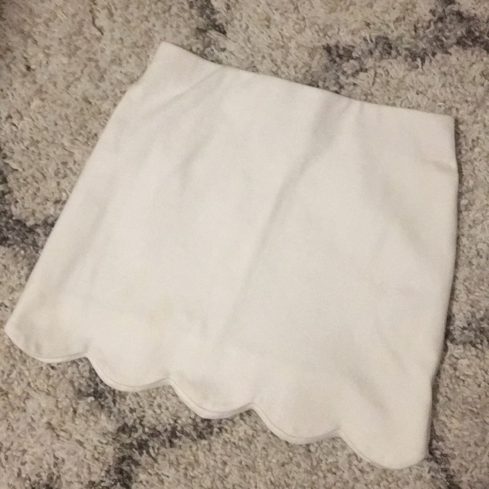 Topshop White Scalloped Mini Skirt
