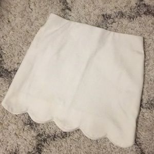 Topshop White Scalloped Mini Skirt