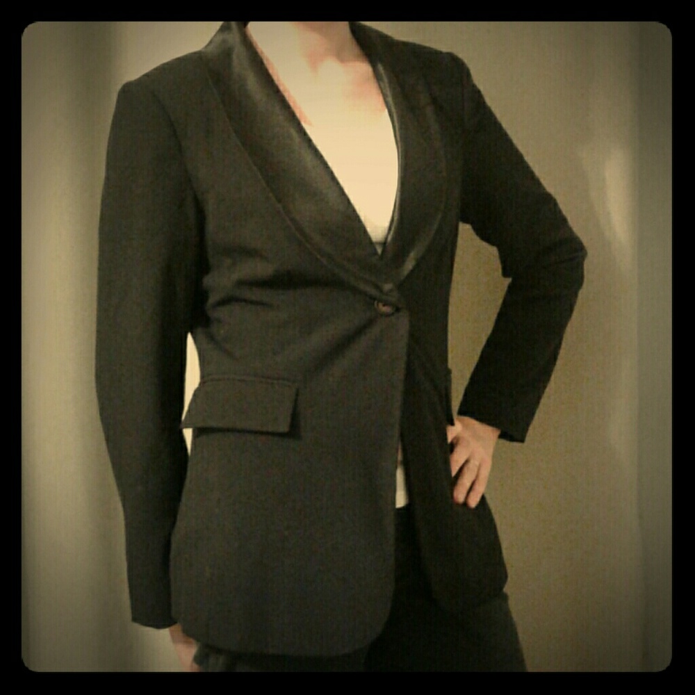 Black Blazer with Satin Lapel