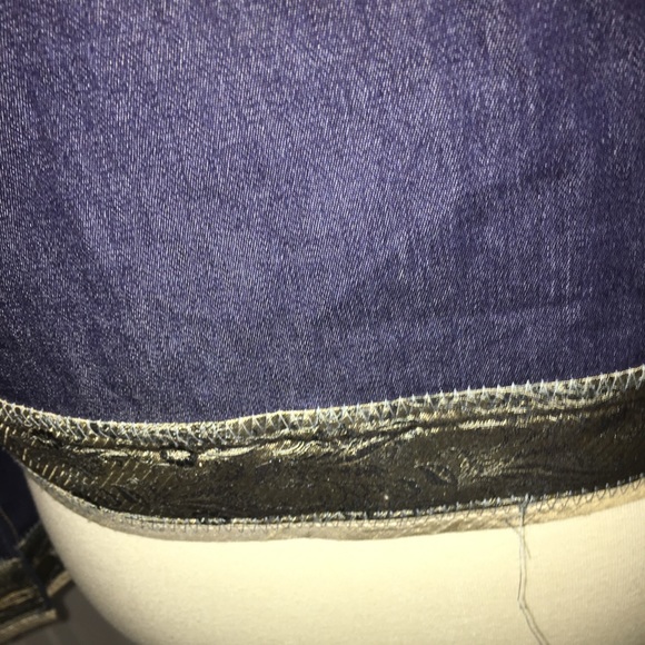 HARLOW DENIM JACKET WITH BROCADE TRIM - Picture 4 of 5