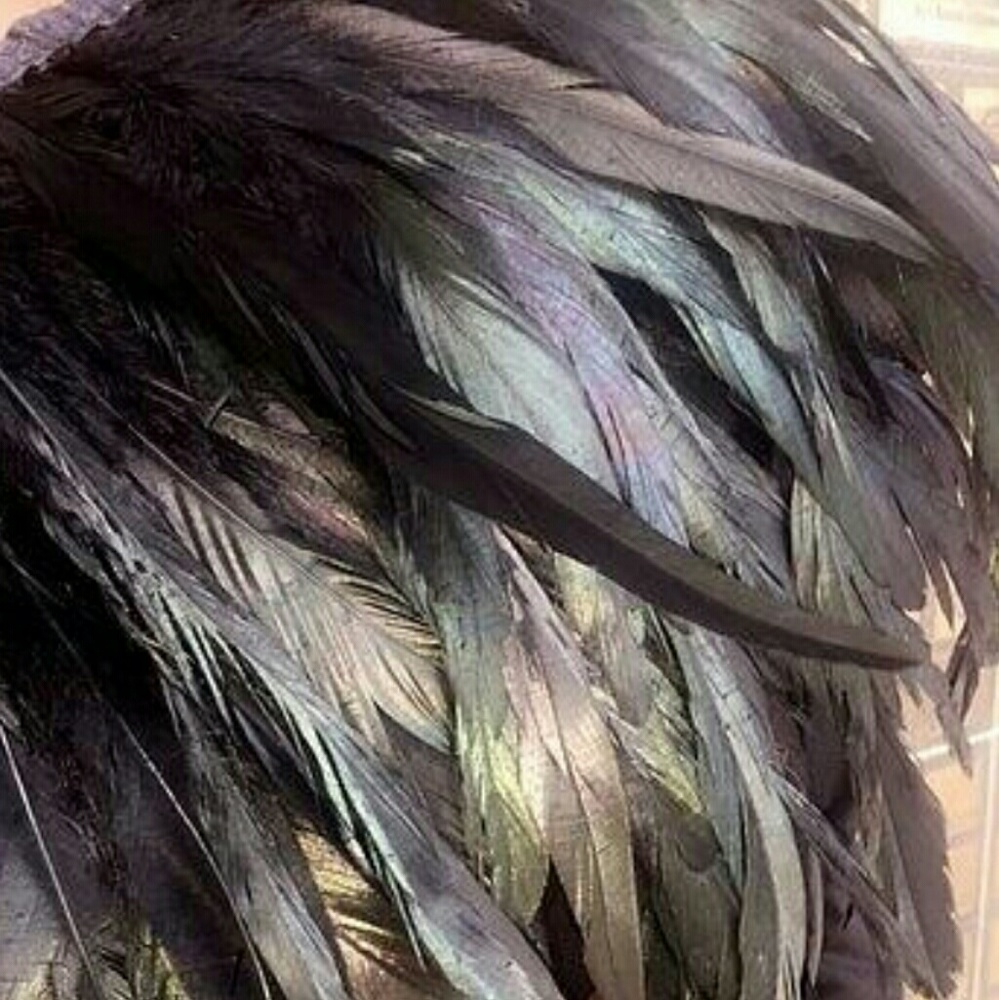 Custom Feather Shawl Black Iridescent - Picture 5 of 8