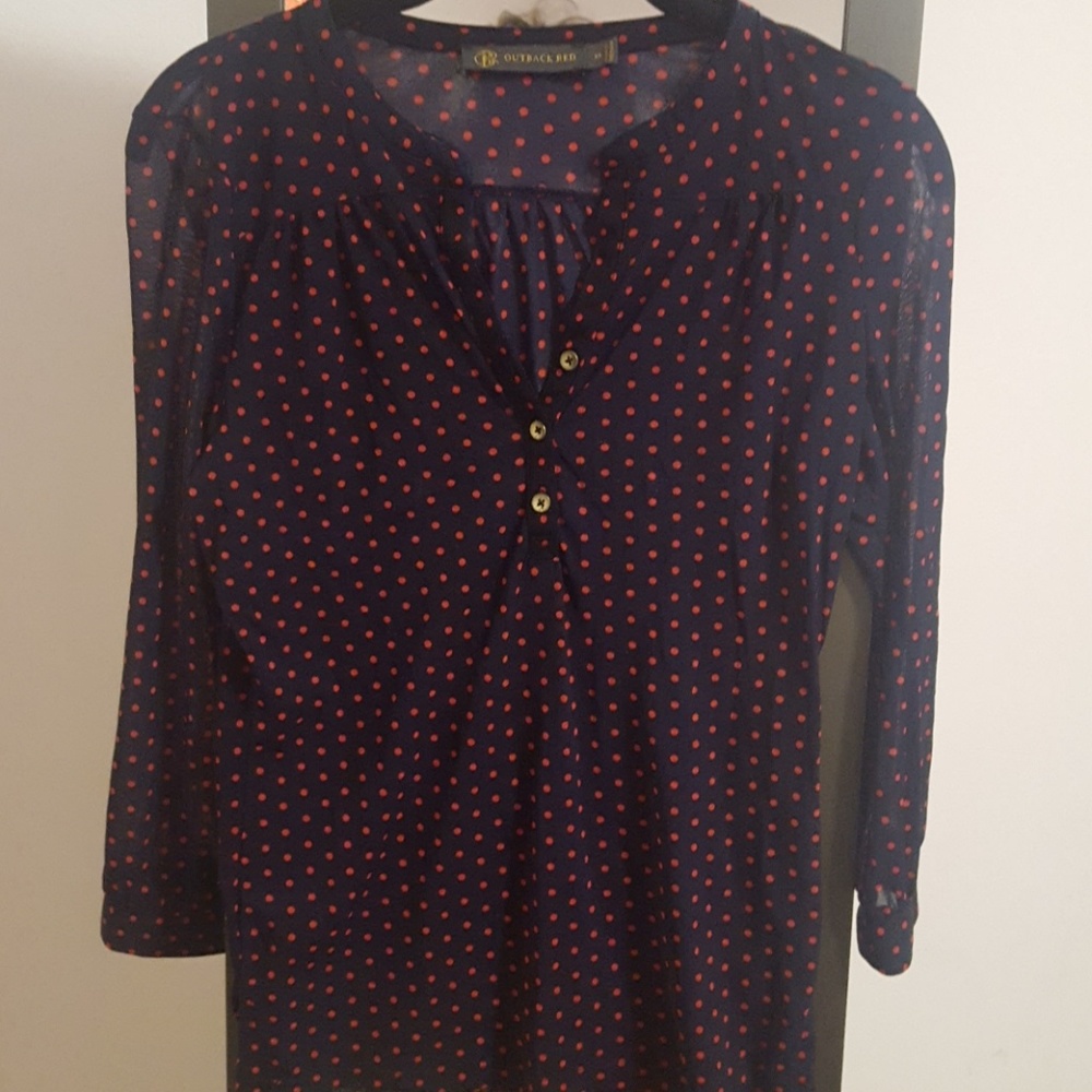 Outback Red  polka-dot blouse