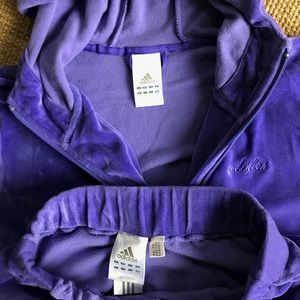 purple velvet adidas tracksuit