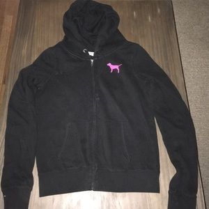 Victoria Secret Pink, black zip-up