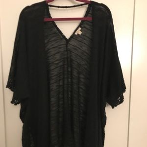 Black cotton kimono