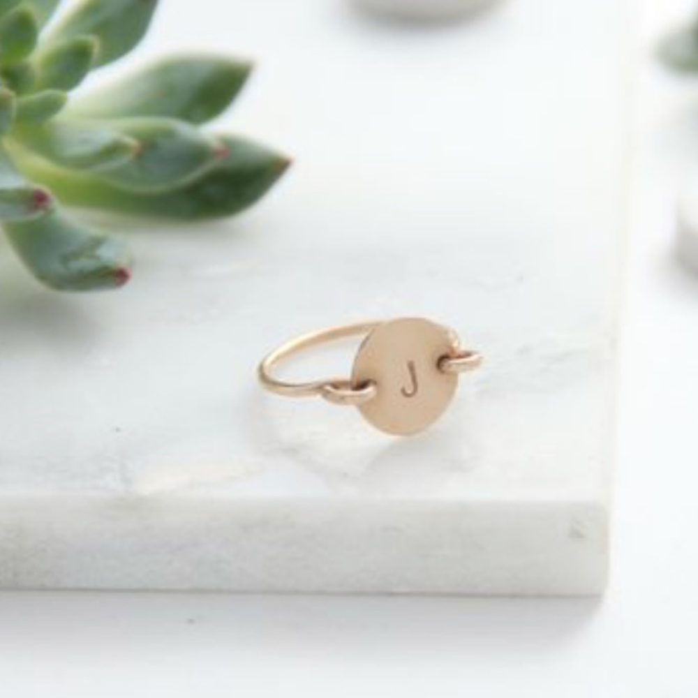 10K Gold Filled S Initial Ring, Size 7