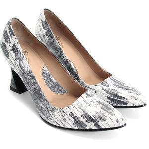 Fluevog Desmond Big Presence Snake Print Pump