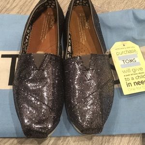 Women's Toms Navy Glitter Classics