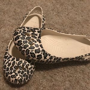 Leopard print crocs