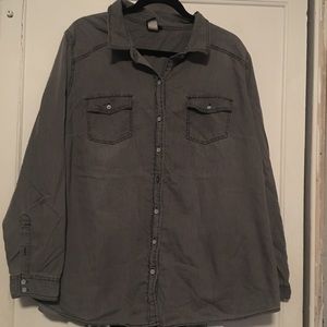 Torrid- gray denim button up