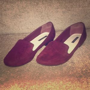 Burgundy "loafer" style flats