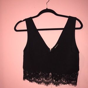 Black Lace Crop Top.