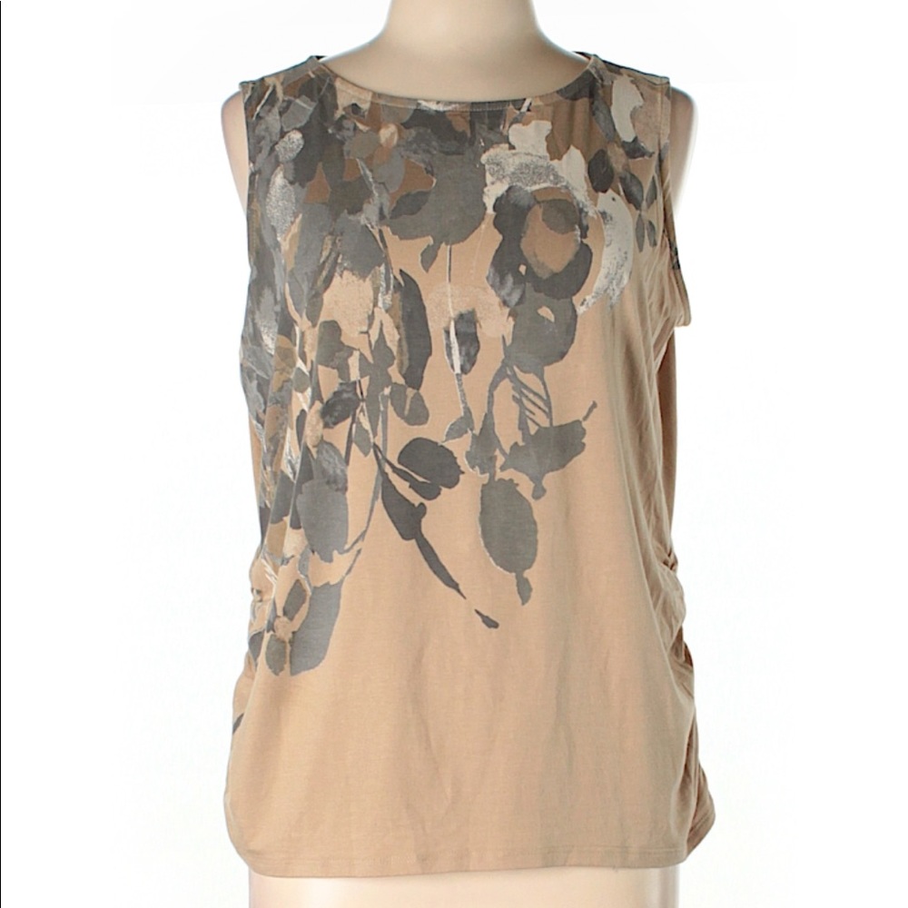 Coldwater Creek Tan Sleeveless Blouse- Large