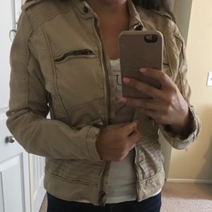 Beige moto jacket