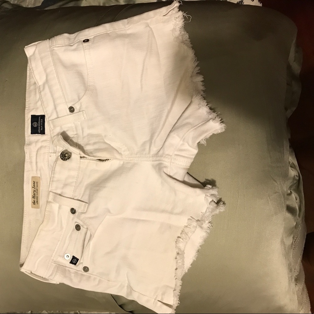 AG white jean shorts